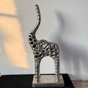 Home Decor Gift Collectible Figurine Sculpt Metal Elephant Trunk Up